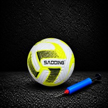 Muon Sports Çocuk ve Gençlere Özel Kaliteli , Pompa Hediyeli Fosforlu S Desenli No:5 Futbol Topu