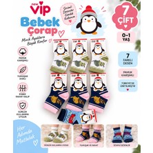 Çocuk İşleri 0-1 Yaş Unisex Bebek Çorabı 7’li Paket – Pamuk Karışımlı Renkli Desenli
