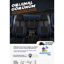 MKG Otomotiv Vw Touran Phantom Siyah Mavi Tay Tüyü Oto Koltuk Kılıfı Tam Set -Ortopedik-Kolay Montaj-Terletmez 2003-2010