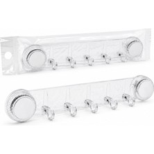 Beruflic 10 Adet Plastik Poşetli 5 Kollu - Vakumlu Delux Askısı Yapışkanlı 38.5cm - 5cm BX40