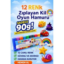 Yupulu Zıplayan Kil Havayla Kuruyan Yumuşak Oyun Hamuru 90 gr -12 Renk Set Kendin Yap Seti Air Dry Clay 12 Colors