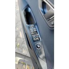 Üstüner Seat Leon ile Uyumlu Mk3 3.5 2013 2020 Iç Trim Kaplama Sticker Seti 4 Kapı Iç Tutma Kısımları Mat Karbon Siyah