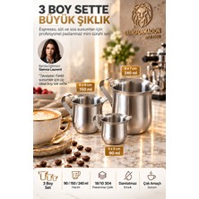 Transformacion 3'lü Mini Sütlük Seti 90 ml 150 ml 240 Mlmini Sütlük Espresso Pitcher Sosluk Sürahisi 18/10 304 Paslanmaz Çelik 723669