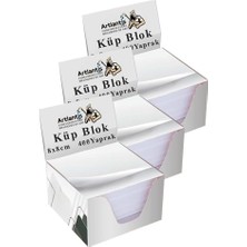Üstüner Masaüstü Küp Blok Not Kağıdı 3 Paket 8x8 cm Beyaz Küp Not Kağıdı Kare Kağıt Beyaz Boş Kağıt 400 Yaprak Hatırlatma Ofis