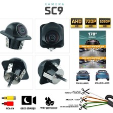Üstüner Sentinel Sc9 170° Geniş Açı Araç Ön/arka Görüş Kamerası – Ahd 720P / 1080P, Gece Görüşlü