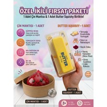 Vittuc Büyük Boy Simli Çin Mantısı Oversize Dumpling Squishy ve Butter Squishy Tereyağ Sukuşi