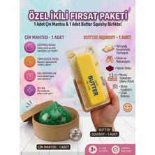 Vittuc Büyük Boy Simli Çin Mantısı Oversize Dumpling Squishy ve Butter Squishy Tereyağ Sukuşi