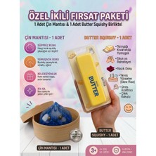 Vittuc Büyük Boy Simli Çin Mantısı Oversize Dumpling Squishy ve Butter Squishy Tereyağ Sukuşi