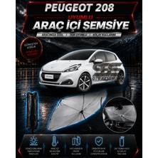 STS Oto Aksesuar Peugeot 208 Araç Ön Cam Güneşliği Katlanabilir Şemsiye Oto Güneşlik Uv Korumalı Gölgelik Araba Oto Şemsiyesi