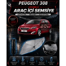 STS Oto Aksesuar Peugeot 308 Araç Ön Cam Güneşliği Katlanabilir Şemsiye Oto Güneşlik Uv Korumalı Gölgelik Araba Oto Şemsiyesi