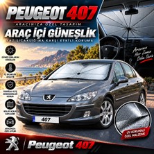 STS Oto Aksesuar Peugeot 407 Araç Ön Cam Güneşliği Katlanabilir Şemsiye Oto Güneşlik Uv Korumalı Gölgelik Araba Oto Şemsiyesi