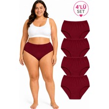 %100 Pamuklu Yüksek Bel Bato Günlük Külot 4lü Paket