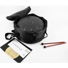 Üstüner JTN-1213 13 Ses Ton Çelik Handpan Tongue Davulu, 12 Inç, Kırmızı