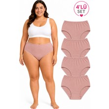%100 Pamuklu Yüksek Bel Bato Günlük Külot 4lü Paket