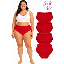 %100 Pamuklu Yüksek Bel Bato Günlük Külot 4lü Paket