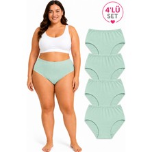 %100 Pamuklu Yüksek Bel Bato Günlük Külot 4lü Paket