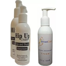 Motto Ticaret Hip Up Hipup Kalça Kaldırma,büyütme,sıkılaştırıcı Krem 120 ml 2 Adet+Breastgaın Toparrlay