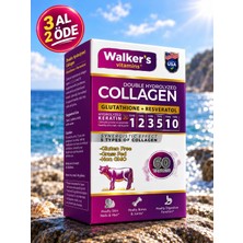 Walker's Vitamins Premium 5 Tip Kolajen Keratin Çinko Bromelain Biotin.