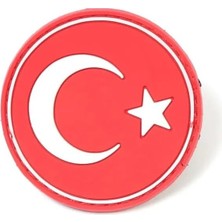Üstüner Yuvarlak Türk Bayrağı Peç Arma (Kırmızı)