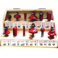 Üstüner 12 Parça Freze Uç Takımı Ahşap Oyma Ağaç Delme Çantalı Set 8 mm
