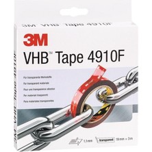 Üstüner Montaj Bandı Vhb Tape 4910F 19 mm x 3 M, Rulo, Şeffaf