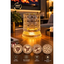 BB Craft 360° Dönen Işıklı Içecek ve Kokteyl Bardağı – 3 Farklı Işık Modlu Metal Rulmanlı Dekoratif Bardak
