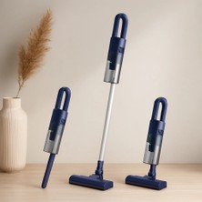 Semel Dikey Elektrikli Süpürge 500W - 1.5l Toz Hazne, Çift Filtre, 90° Başlık (Mavi)