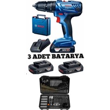 Bosch Gsb 180 Li 3 x 2 Ah Darbeli Matkap 103 Parça Uç Seti