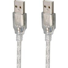 Semel PM-19803 Şeffaf 3 Metre USB Erkek-Erkek Kablo