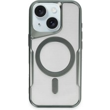 Semel Apple iPhone 15 Plus Kılıf Boyi Magsafe Silikon Kapak - Yeşil