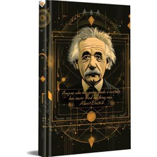 Üstüner Albert Einstein Tasarımlı Çizgili Not Defteri – 13X21 cm Sert Kapak 192 Sayfa