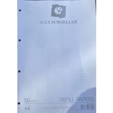 Belirtilmemiş Alex Schoeller A4 Kareli Dolgu Kağıdı 50 Yaprak Refill Paper Squared Alx 884