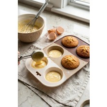 Semel Kahve Rengi 6’lı Silikon Kek ve Çikolata Kalıbı & Muffin Kabı Pişirme Gereci 16X25 cm