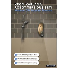 Semel Krom Kaplama 5+1 Fonksiyon Robot Tepe Duş Seti - 2 Başlıklı Banyo Takımı BX-313428