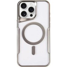 Semel Apple iPhone 14 Pro Kılıf Boyi Magsafe Silikon Kapak - Gümüş