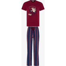 Penti Erkek Retro Groove Çizgili Pantolon Kısa Kollu Pijama Takımı