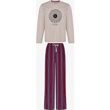 Penti Erkek Soundwave Çizgili Pantolon Uzun Kollu Pijama Takımı