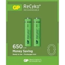Semel Gp Recyko 650MAH Aaa Şarjlı Ince Pil 63C092 2li Kart