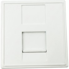 Nets Shop NETSDNE-FP45-02 Fransız Tip 45X45MM Çiftli Faceplate Modülü (Keystone Mekanizması)