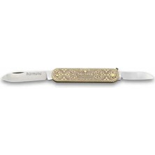 Semel 61804 Pirinç Işlemeli Sürmene Çakısı 5,5 / 3,5 cm - Çift Bıçaklı