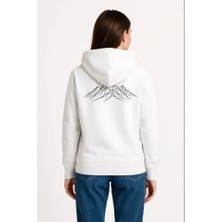 Nihilist Penguen Özel Tasarım Oversize Kapüşonlu Sweatshirt - Beyaz
