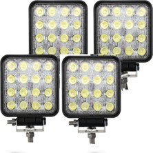 Üstüner 4 Adet 16 Ledli Off Road Çalışma ve Sis Lambası 48WATT 12 &amp; 24 Vo