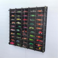 Üstüner Pleksi Kapaklı 1/64 Ölçek 50ARAÇ Hotwheels Matchbox Metal Araç Uyumlu Model Oyuncak Araba Rafı