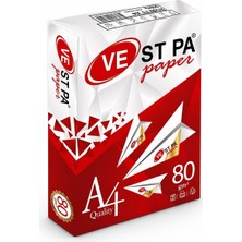 Üstüner Vestpa Beyaz A4 Fotokopi Kağıdı, 80 Gram, 500 Yaprak, Lazer ve Inkjet Yazıcı Uyumlu