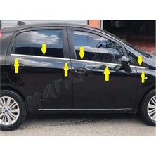 Markadan Fiat Grande Punto Krom Cam Çıtası 2006-2017 6 Parça Paslanmaz Çelik