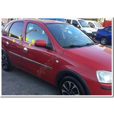 Db Chrome Opel Corsa C Cam Çıtası Nikelajı 2000-2006 4 Parça P.çelik