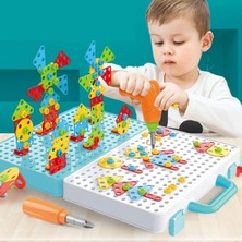 Üstüner Giffy / Oyuncak 3D Yaratıcı 340 Parça Tamir Seti Pilli Matkaplı Sök Tak Çantalı Eğitici Tamir Setim