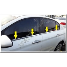 Markadan Fiat Egea Sedan Krom Cam Çıtası 2015 Sonrası 4 Parça Paslanmaz Çelik