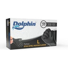 Dolphin Siyah Nitril Eldiven 100 Adet L