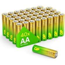 Üstüner Batteries Ultra Alkalin G-Tech +80%more Power 40XAA-LR6-1.5 Volt Kalem Pil, 40'lı Paket